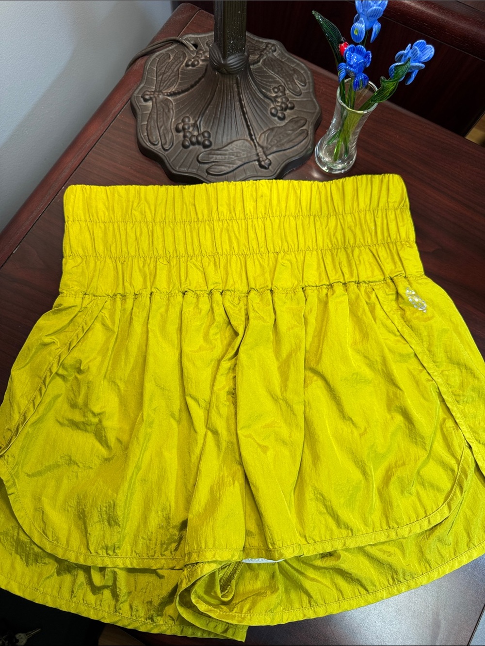 FP Movement by Free People Yellow Smocked Waist Circle Skort